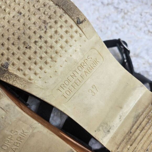 Troentorp Beacon Black Leather Clog Sandals sz 37 - Picture 7 of 7